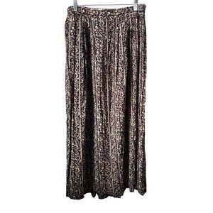Authentics Maxi skirt size Large black yellow floral print